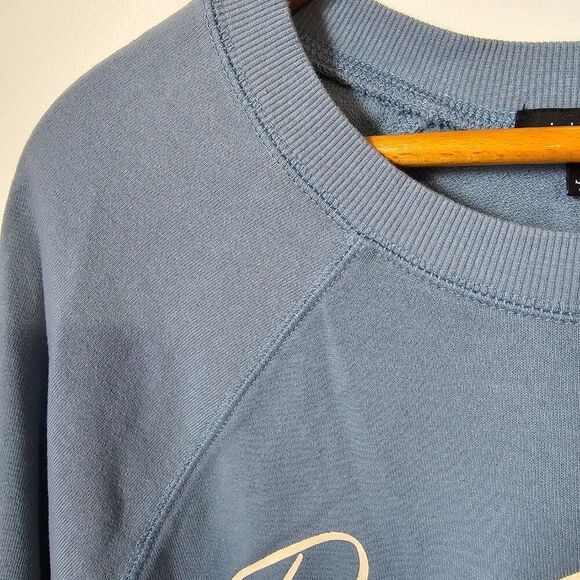 EUC ORIGINALITY LIGHT BLUE DRY GOODS PRINT CREW NECK PULLOVER SWEATER SIZE L - Picture 3 of 11